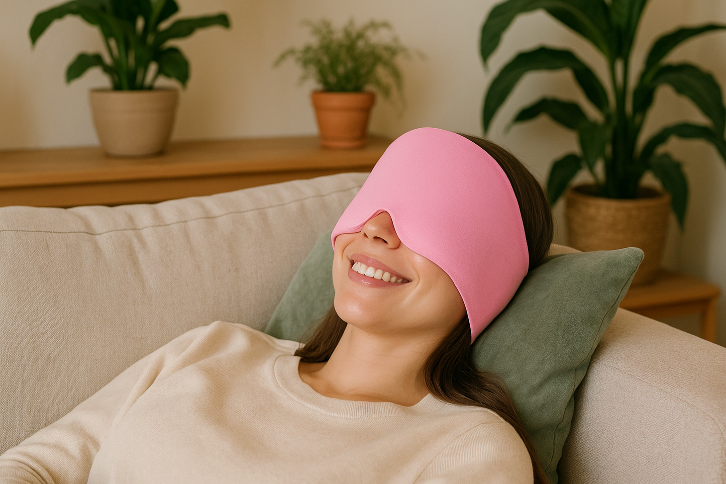 Bonnet Anti-Migraine Chaud / Froid | Soulagement des Maux de Tête Naturel ROSE